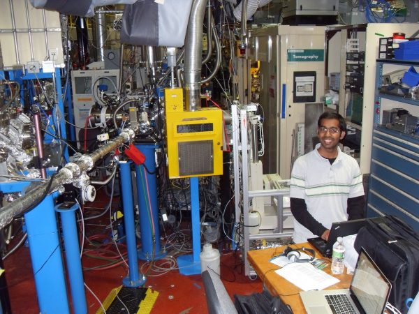 Vikram using the Advanced Light Source at Lawrence-Berkeley National Lab in October 2010.