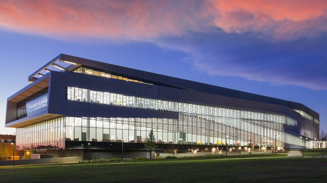 Hunt Library at night