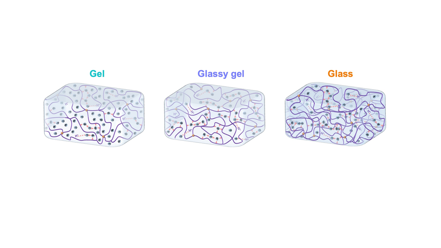 Conceptual diagram of glassy gels