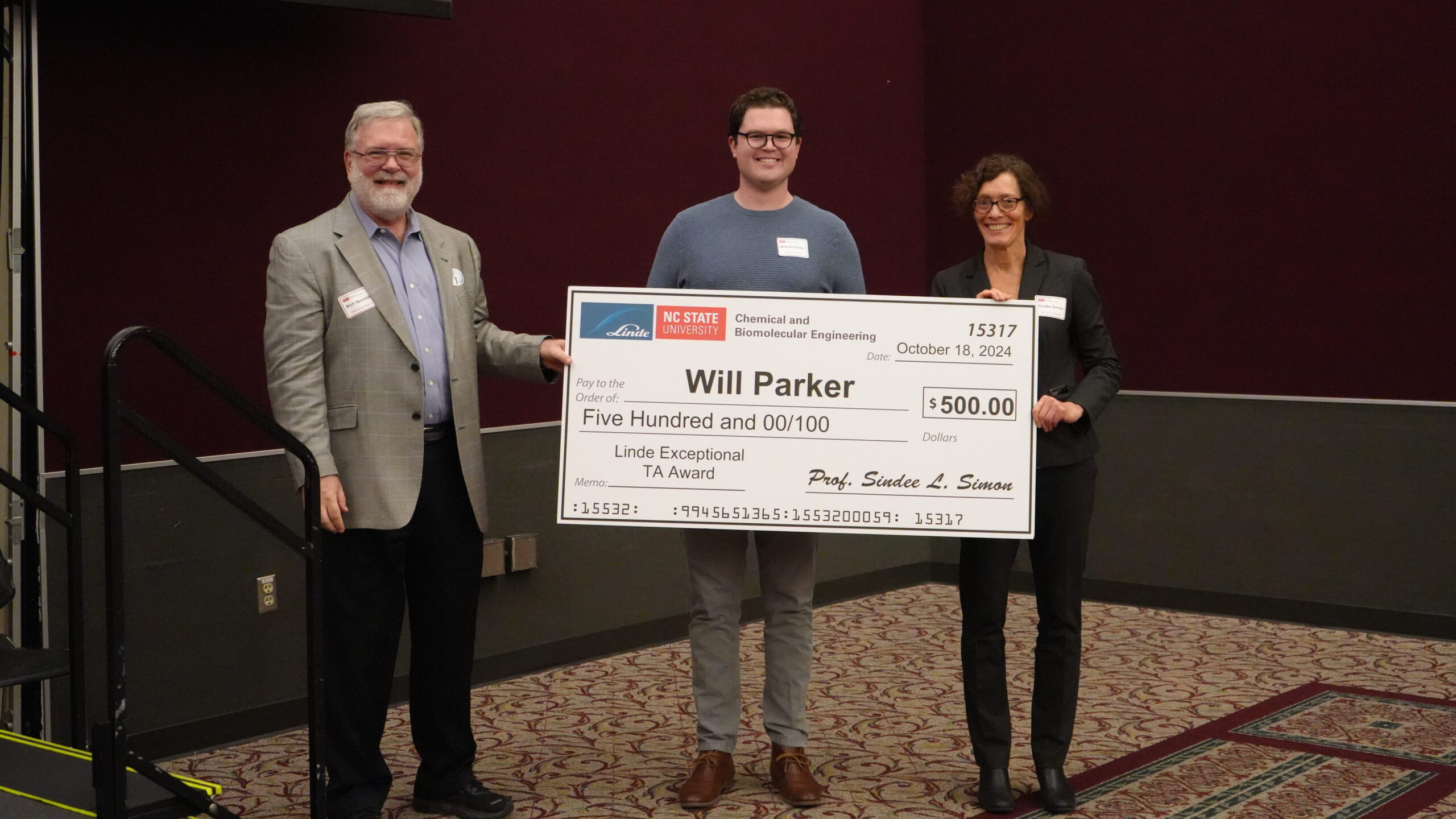 left to right: Prof. Spontak, Will Parker, Prof. Simon