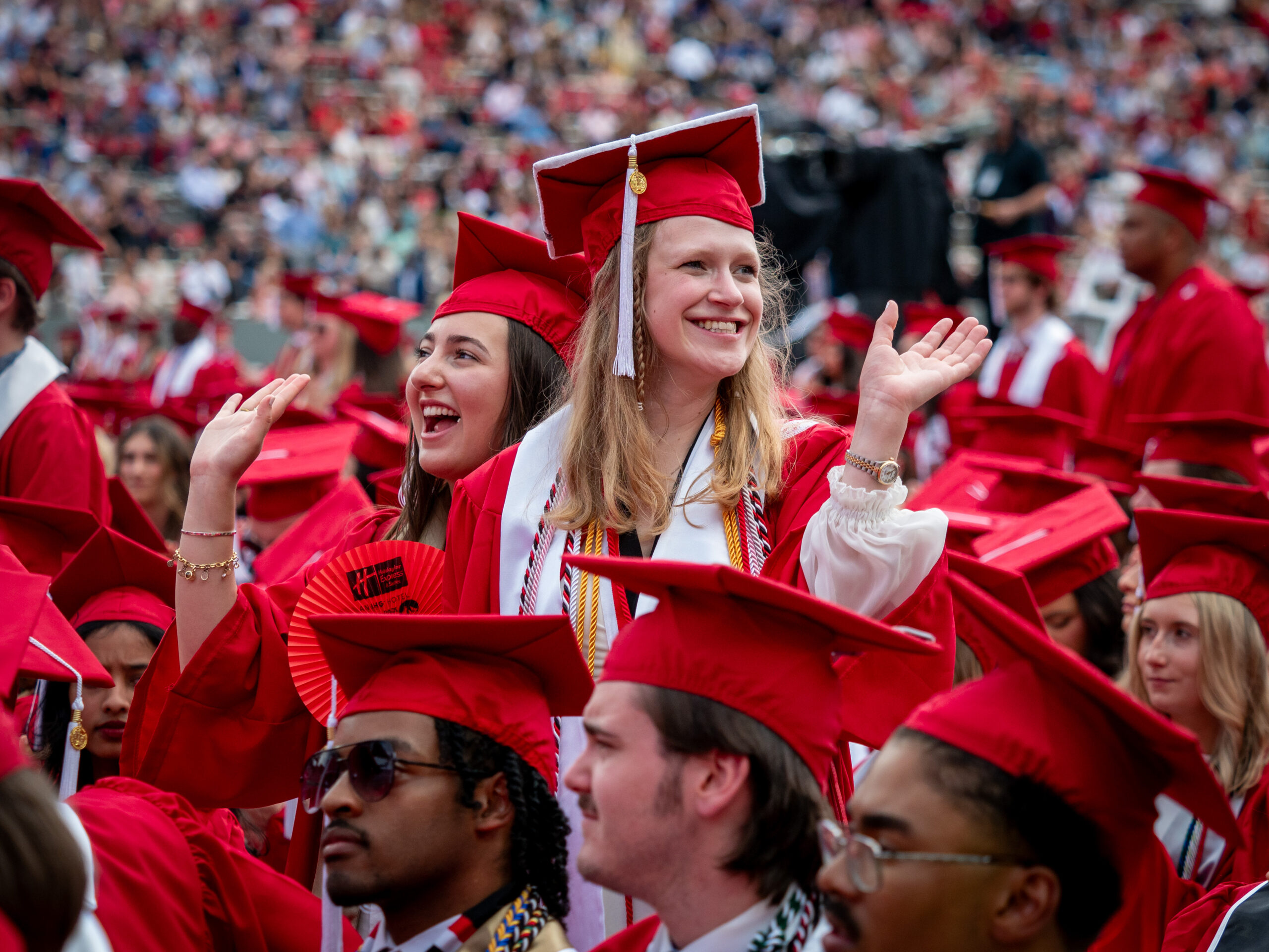 Almost 7000 students graduated and became NC State alums during the 2025 spring commencement ceremony at Carter-Finley stadium. Photo by Becky Kirkland.